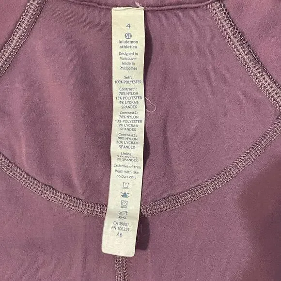 Lululemon Athletica Women's Rebel Runner Jacket Long Sleeve Size 4 Purple Gray